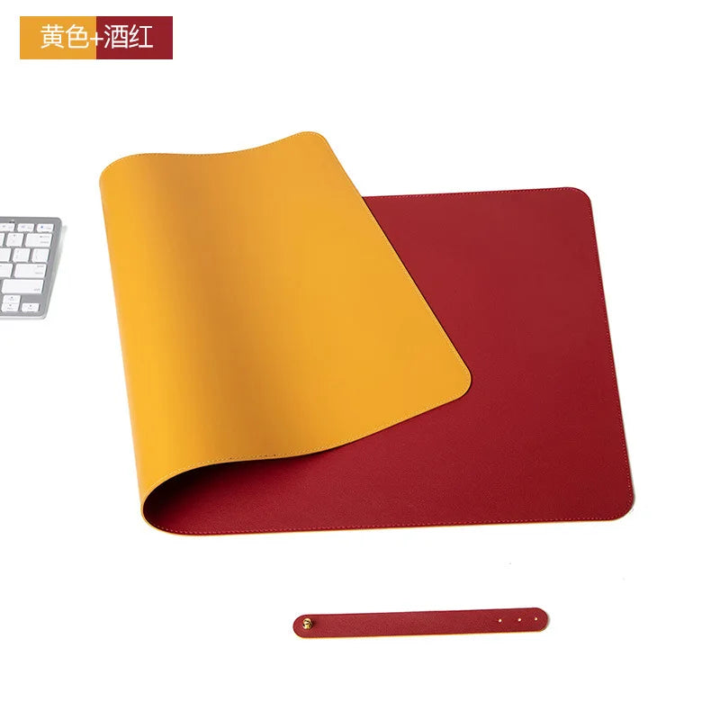 NULOXO PU Leather Desk Mat — Waterproof Office Blotter & Mouse Pad