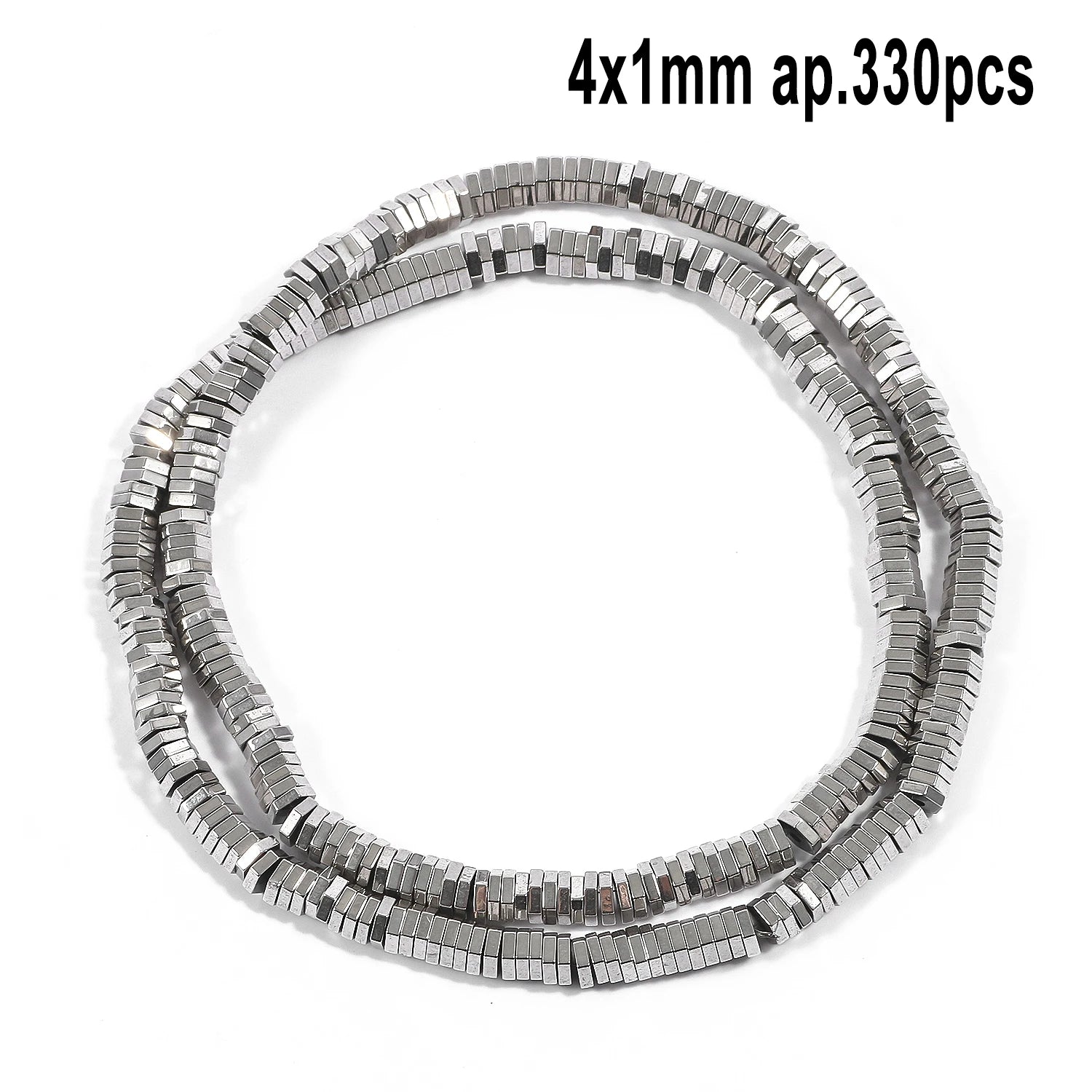 Rhodium Plated Hematite Beads — Geometric Jewelry Making Charms