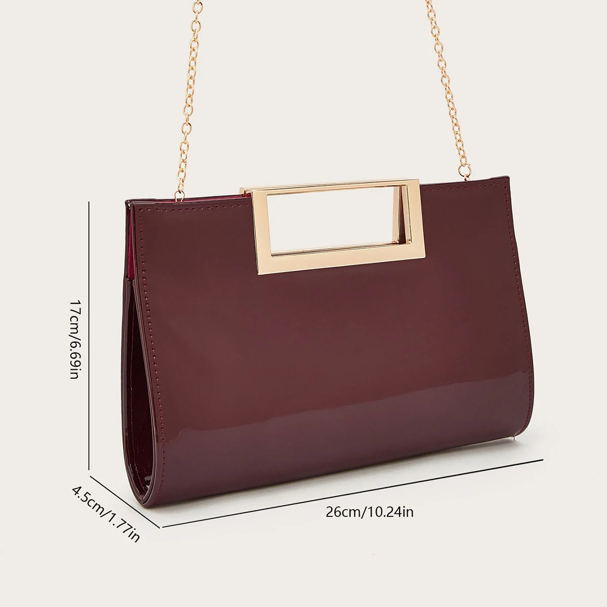 Women's Evening Clutch Bag — Elegant Small Square Purse with Chain