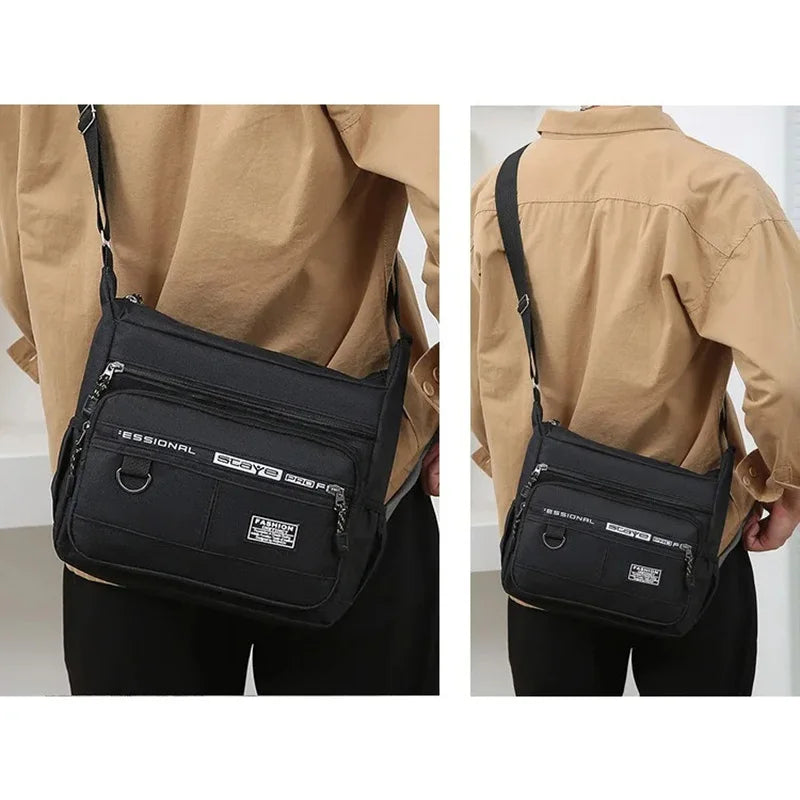 Men's Messenger Bag — Waterproof Oxford Crossbody Sling Pack