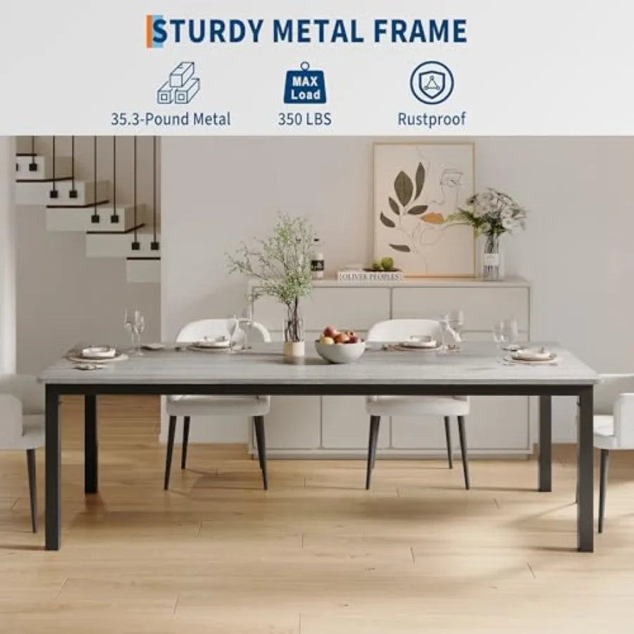 Industrial Dining Table — Modern Grey Wood Table