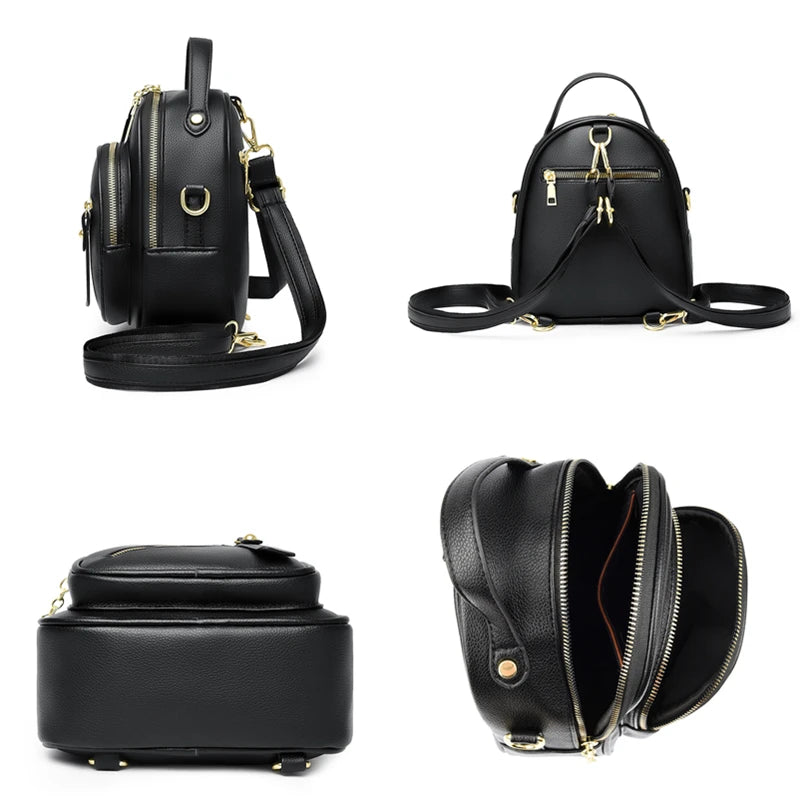 badiman Luxury Mini Leather Backpack — Stylish Small Shoulder Bag for Women