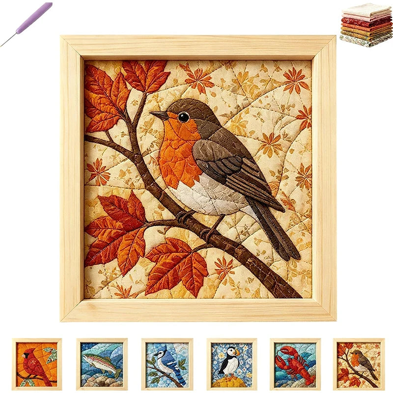DIY No-Sew Fabric Art Kit — Patchwork Handcraft Set for Home Decor