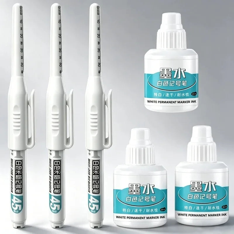 HOPK White Permanent Marker Pens — Multi-Surface Paint Pen Set