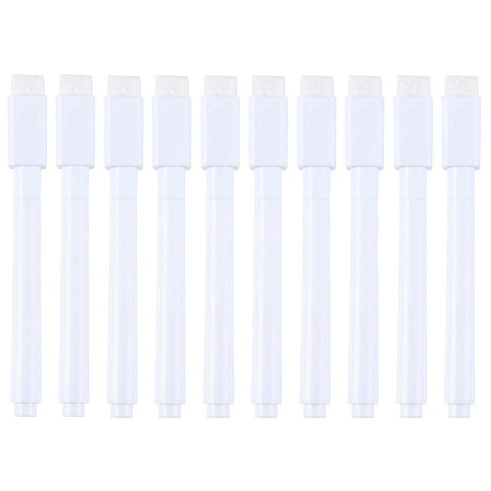 Haile White Dry-Erase Markers — Integrated Eraser Head for Smooth Writing