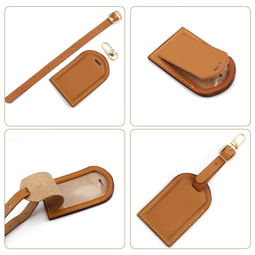 Genuine Leather Luggage Tag — Durable Travel Accessory for Suitcases and Bags