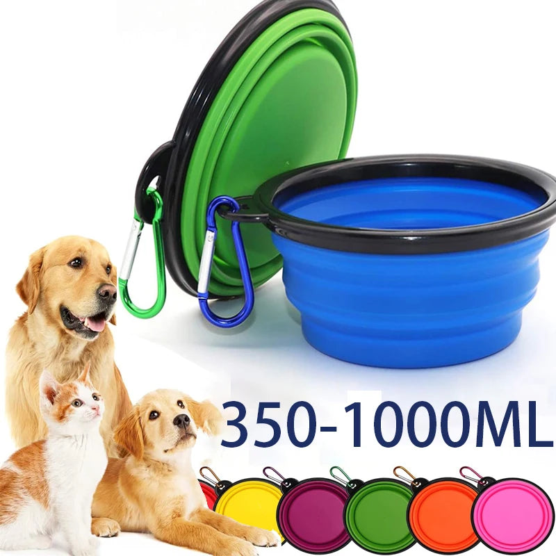 Portable Silicone Pet Feeder — Collapsible 2-in-1 Water and Food Dispenser