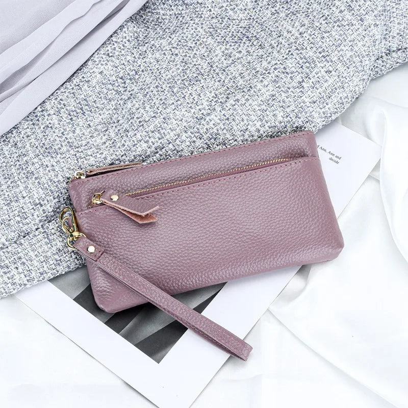 macroupta Women's Leather Wristlet Clutch — Multi-Pocket Smartphone Wallet