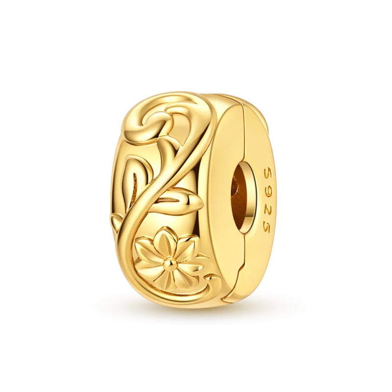 Charmhub Sparkling Zircon Elephant Charm — Gold Plated 925 Sterling Silver Bead