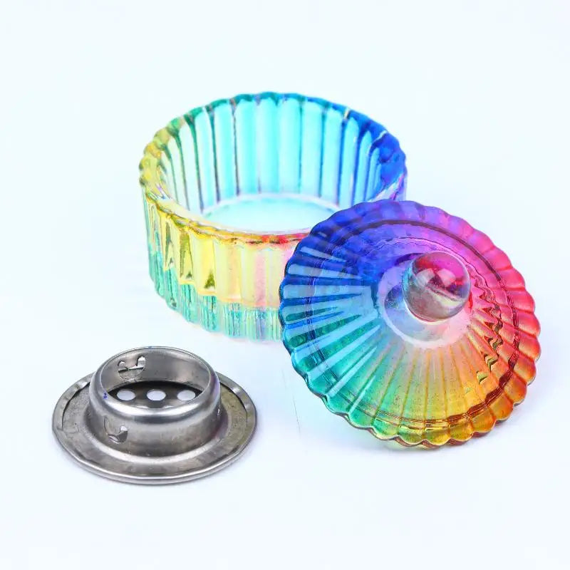Crystal Glass Dappen Dish with Lid — Professional Nail Art Mixing Cup