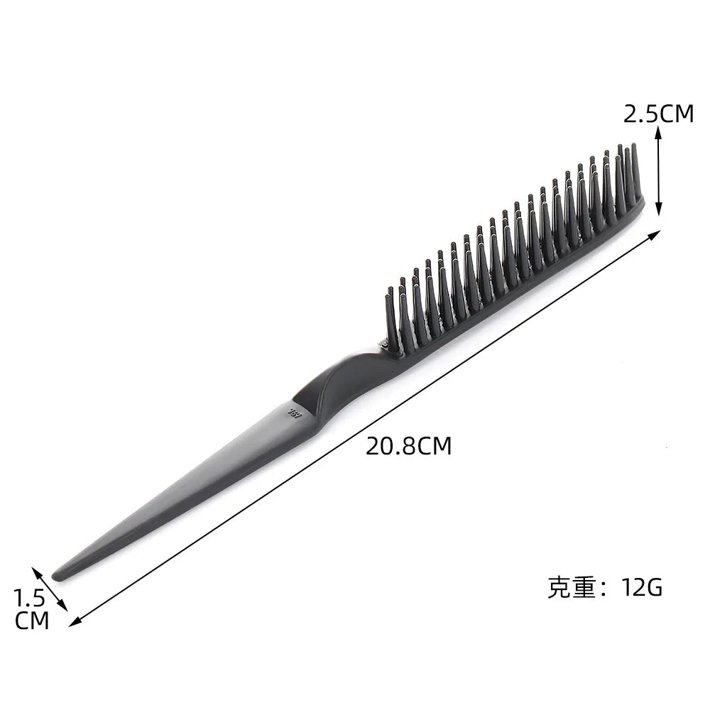 Three-Row Detangling Comb — Professional Hair Styling Brush for Curly Hair