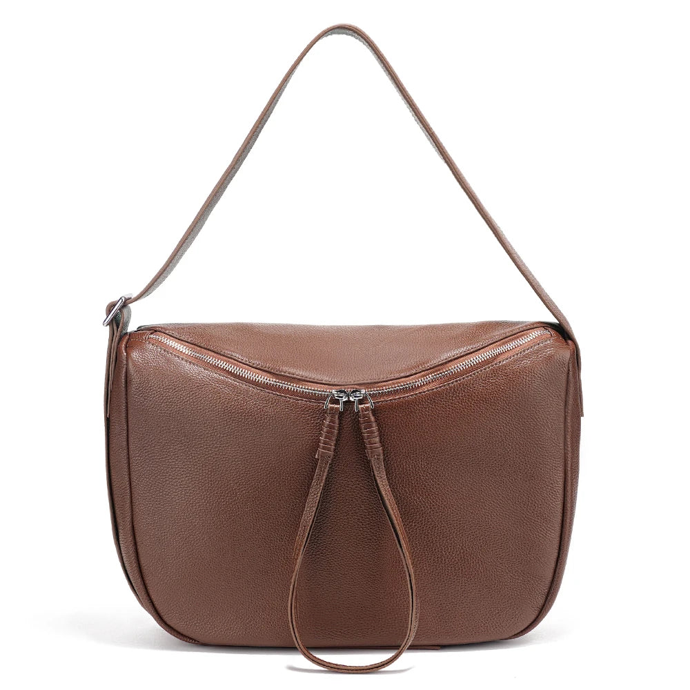 ZENCY Soft Leather Hobo Bag — Large Capacity Shoulder Bag for Work & Travel