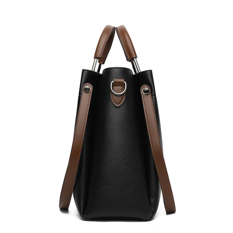 Women's PU Leather Tote Bag — Stylish Shoulder Bag for Daily Use