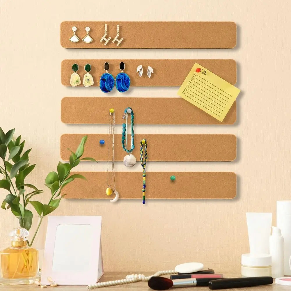 Self-Adhesive Cork Board Strips — Removable Wall Message Board for Photos