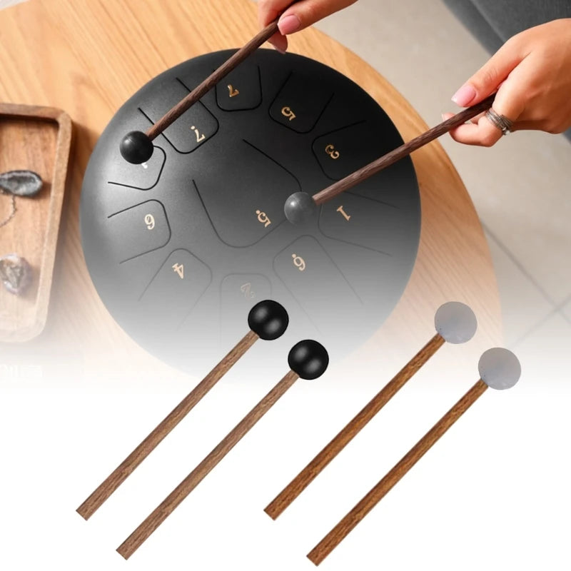Steel Tongue Drum Mallets — Rubber Head Percussion Sticks with Handle
