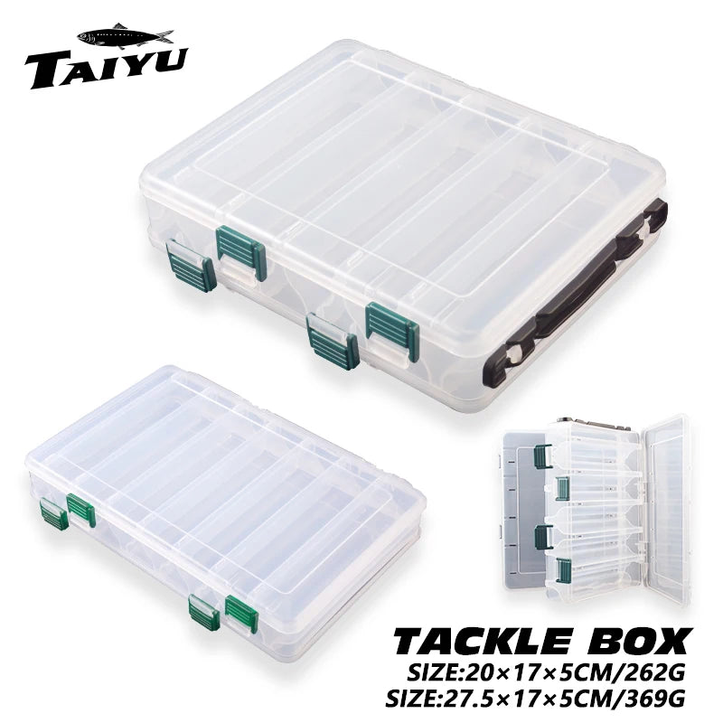 TAIYU Large Fishing Tackle Box — Double Sided Storage for Lures and Gear