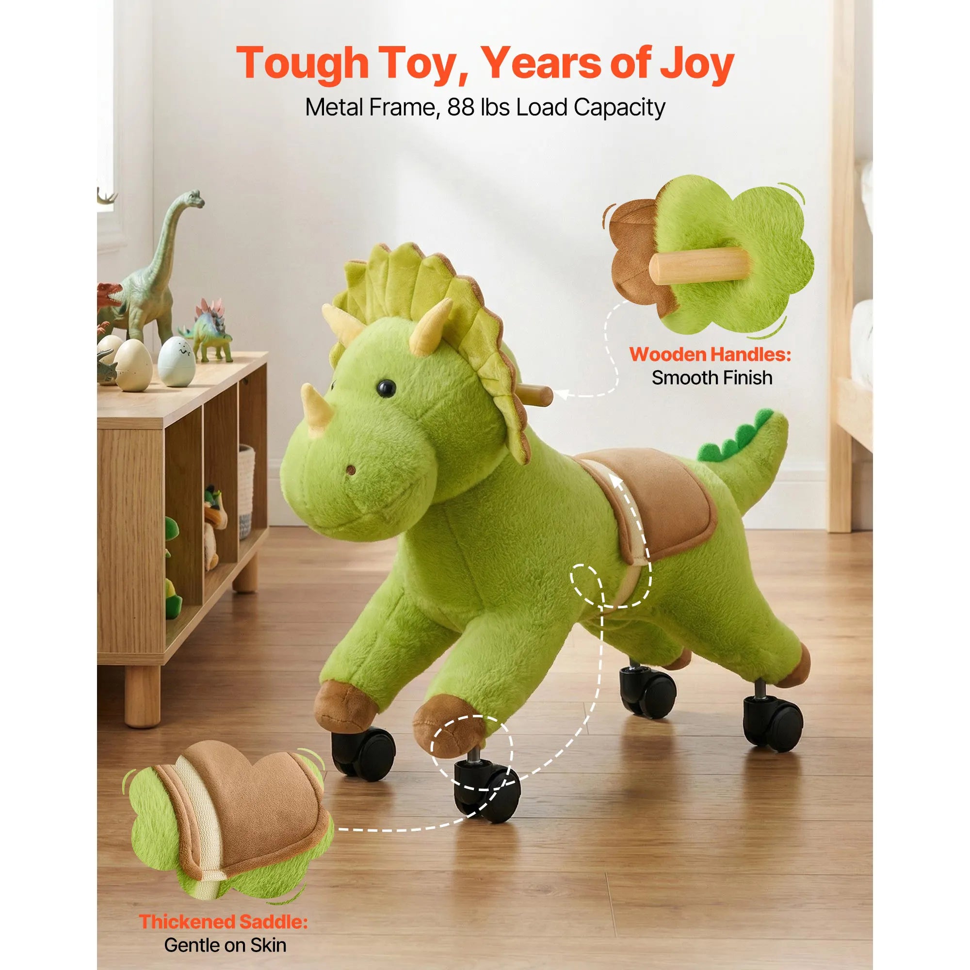 SucceBuy Dinosaur Ride-On Toy — Interactive Sound & Smooth Steering