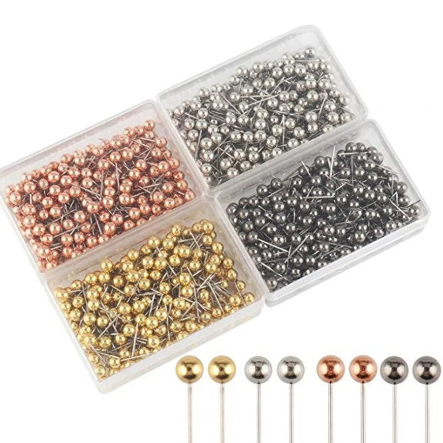 800pcs Round Map Flag Push Pins — Multi-Colored Tacks for Office & Home