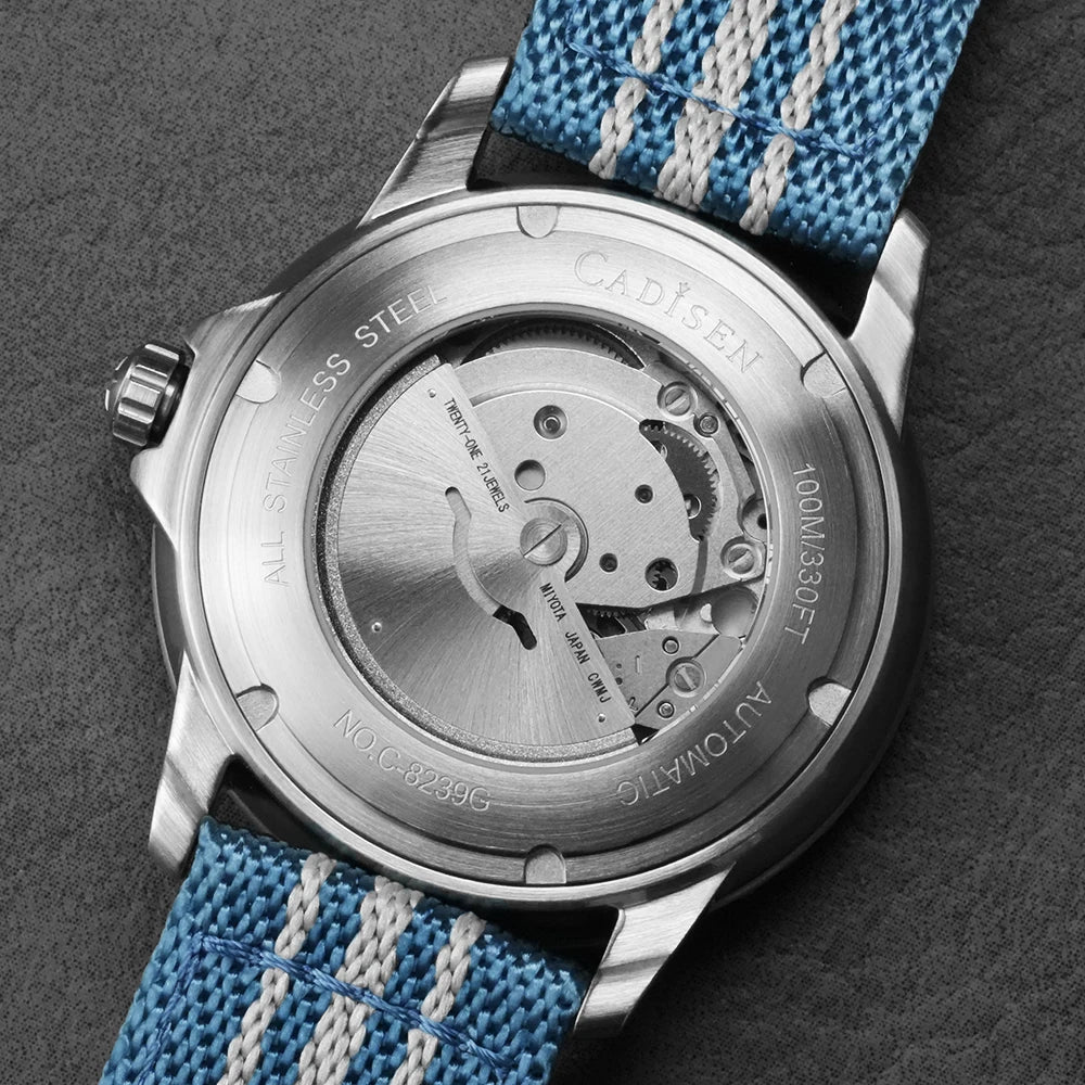 Cadisen Deep Explorer Automatic Watch — Luxury Mechanical Diver with Canvas Strap