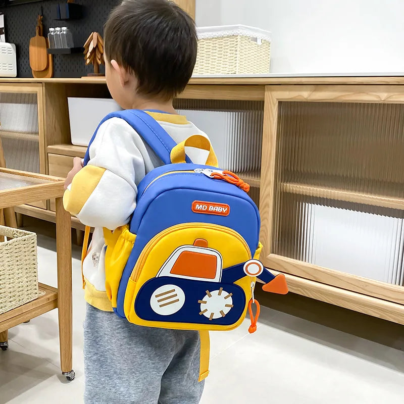 Kids Construction Vehicle Backpack — Lightweight School Bag for Toddlers