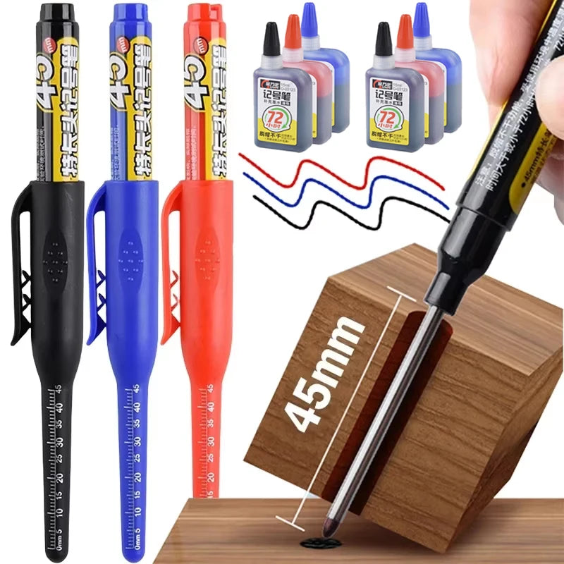 Long Nib Marker Pen — Waterproof For Woodworking