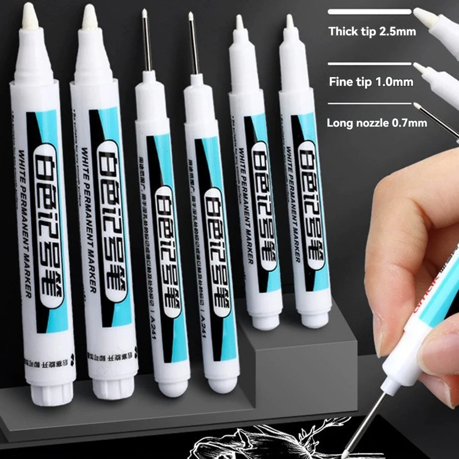 HOPK White Permanent Marker Pens — Multi-Surface Paint Pen Set