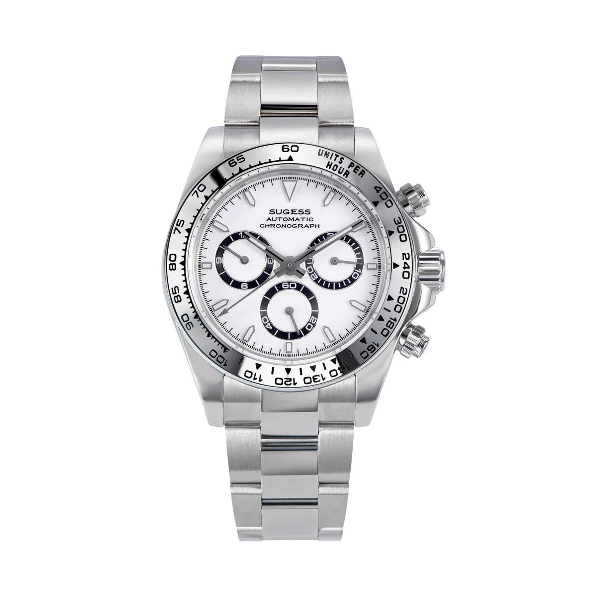SUGESS Panda Chronograph Watch — Automatic Mechanical Diving Timepiece