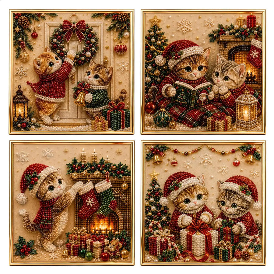 3D Pearl Art Kit — DIY Cat Craft Set for Festive Home Decor