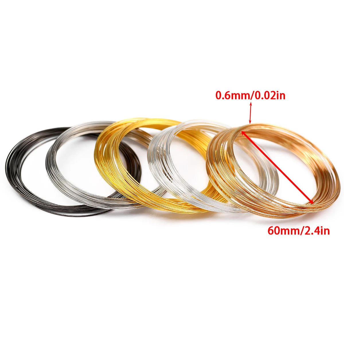 JHNBY Memory Steel Wire — 0.6mm Jewelry Making Findings, 50 Loops
