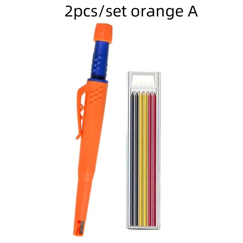 MROOFUL Carpenter Mechanical Pencil Set — Deep Hole Marking Tool with Sharpener