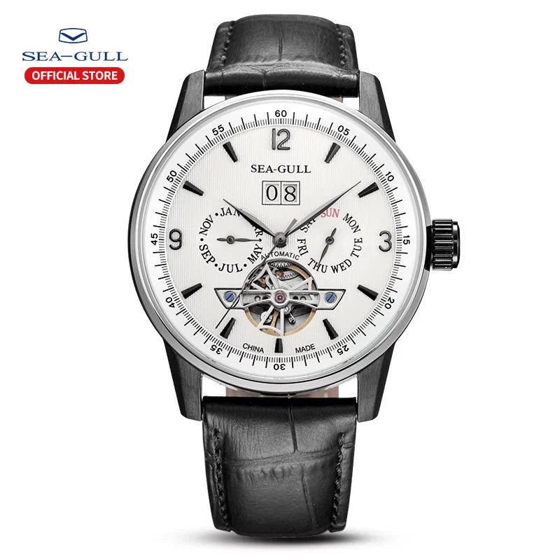 Sea-Gull Men's Automatic Mechanical Watch — Business Casual Hollow Flywheel