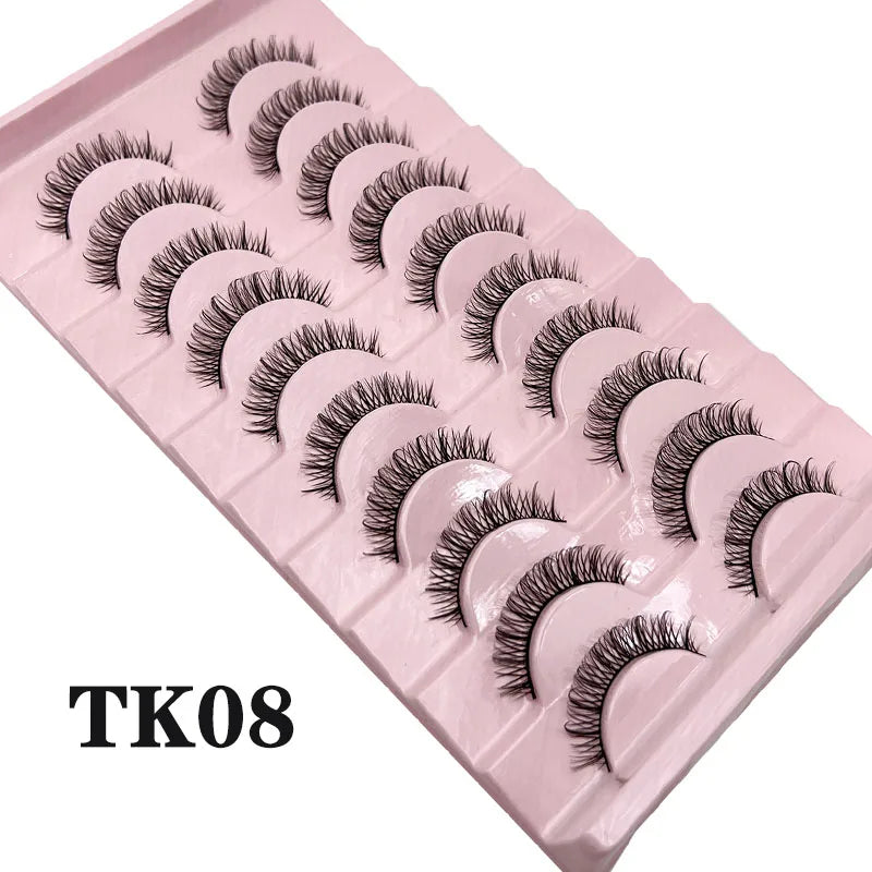 DINGSEN Dramatic False Eyelashes — Fluffy DD Curl Strip Lashes, 10 Pairs