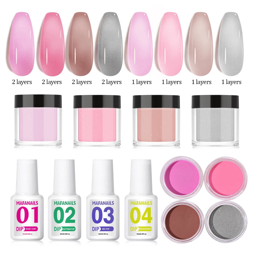 HotPress Professional Acrylic Nail Kit — 8-Piece Monomer and Powder Set