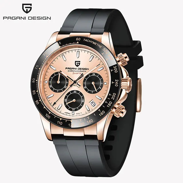 PAGANI DESIGN Men's Quartz Chronograph — Ceramic Bezel & Sapphire Glass Watch