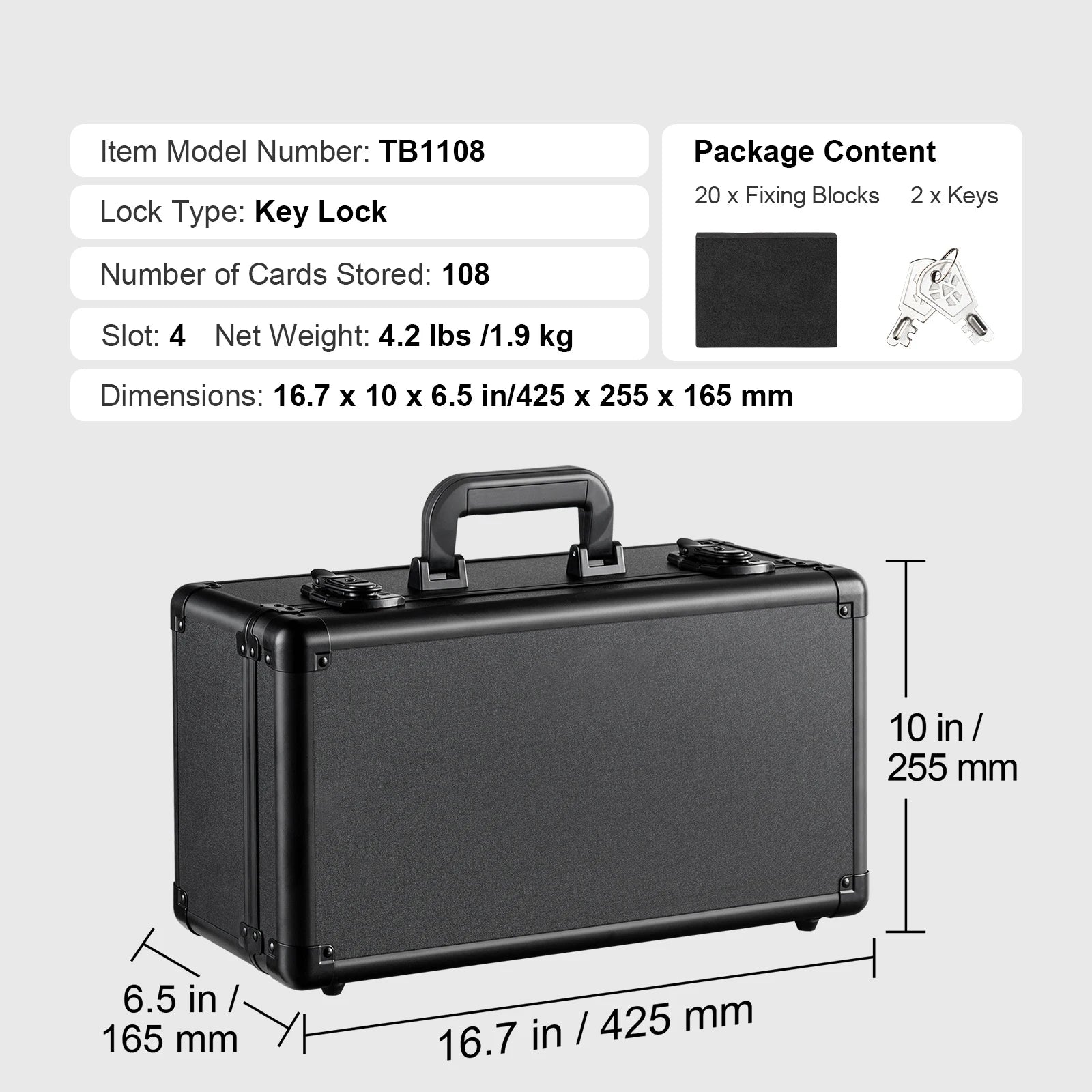 SucceBuy Graded Card Storage Box — Secure Lockable Collector Case