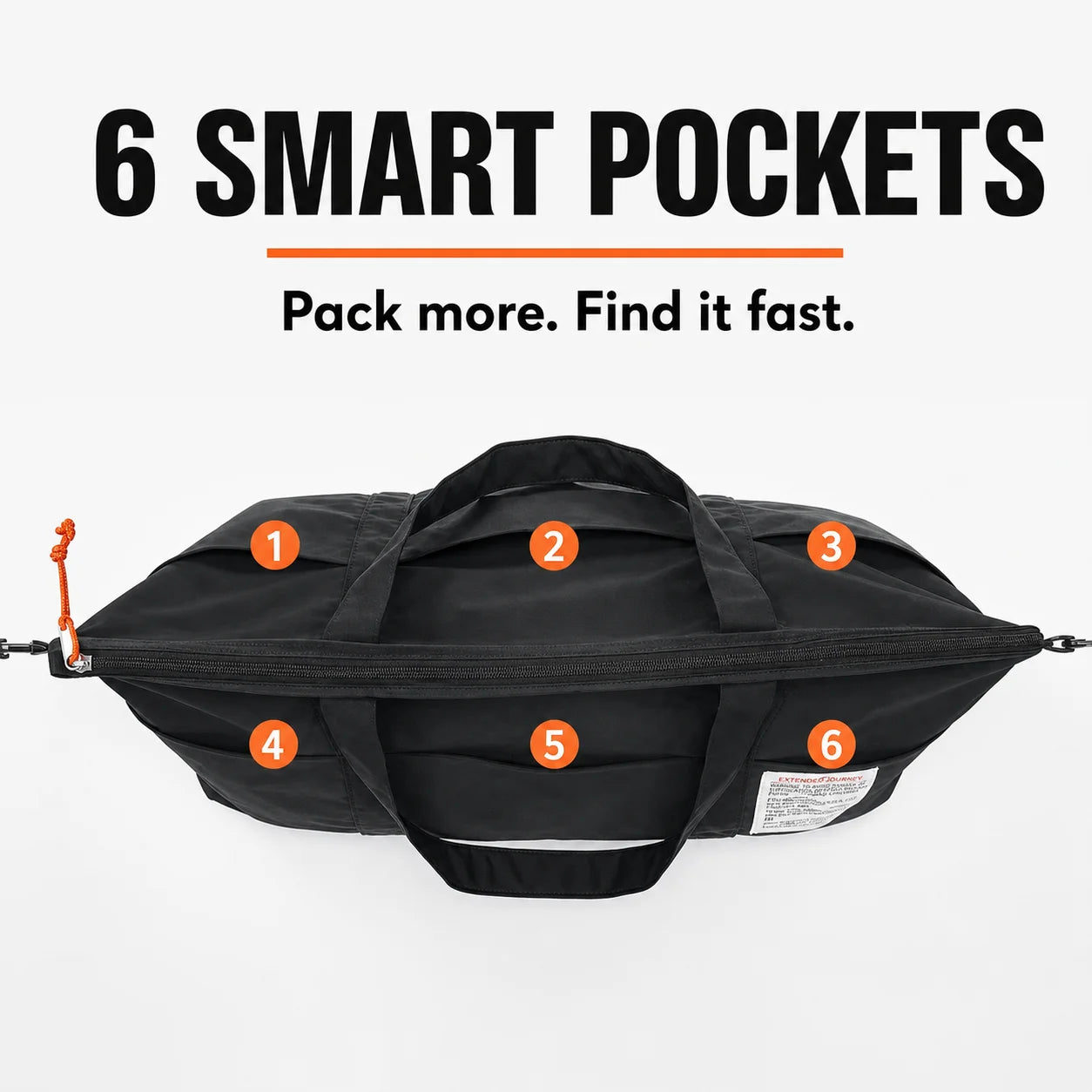 POTRAVEL.DESIGN Large Capacity Travel Duffel Bag — Multi-Pocket Weekender with Luggage Sleeve