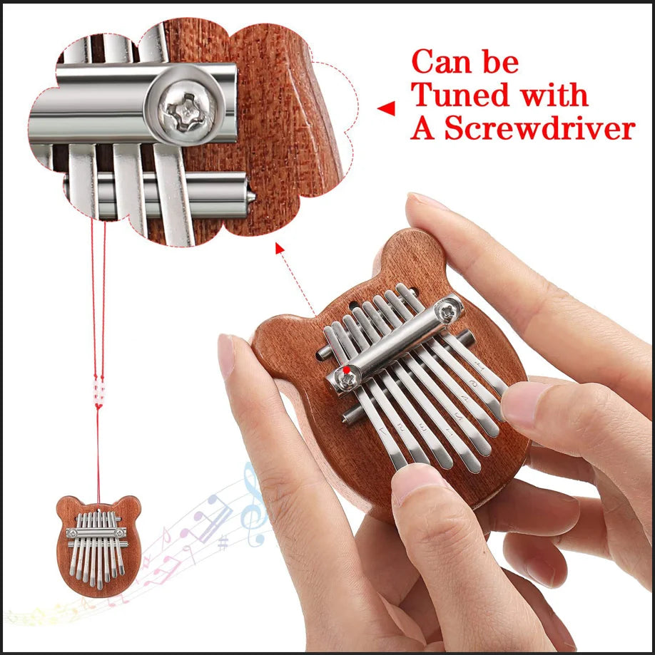 YOUYAN 8-Key Mini Wooden Kalimba — Portable Thumb Piano Musical Instrument