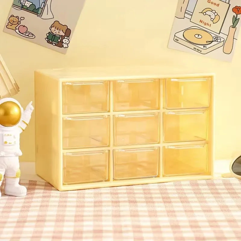 Clear Plastic Desk Organizer — Multi-Section Storage with Mini Drawers