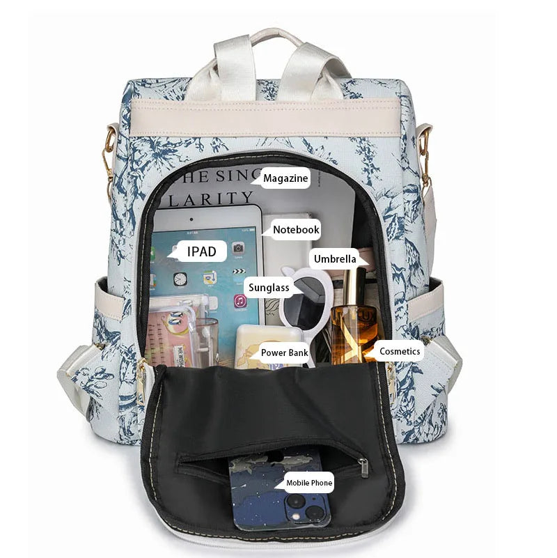 SPRINGOUT Women's Floral Backpack — Trendy Large-Capacity School Bag