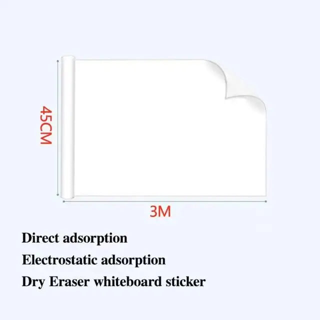 Reusable Static Whiteboard Sticker — Damage-Free Wall Mountable Writing Surface