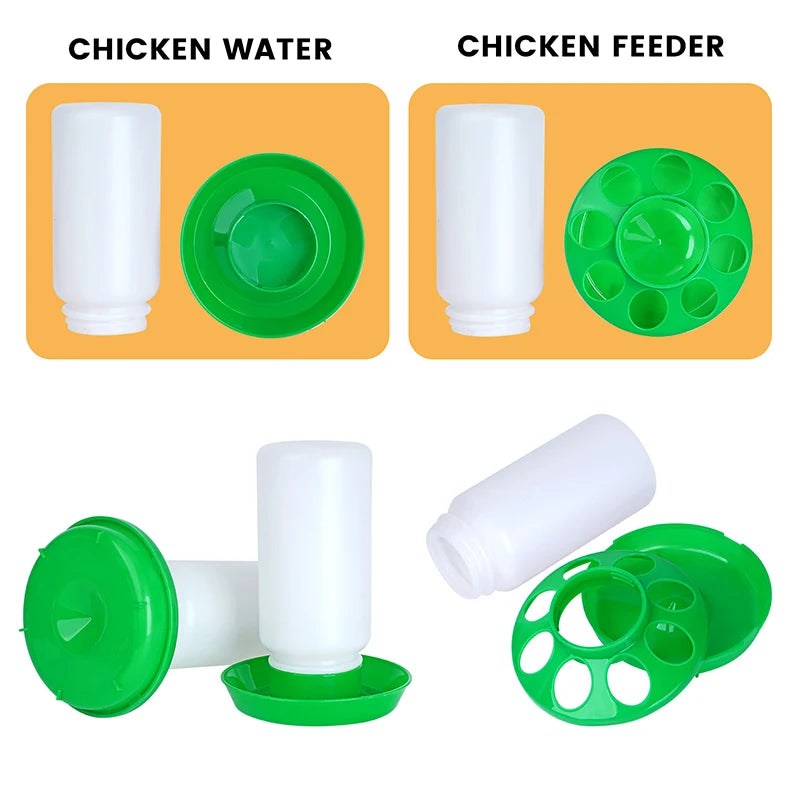 JIECARE Poultry Feeder and Drinker — Automatic Food and Water Dispenser