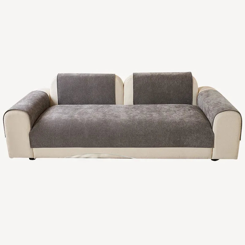 Chenille Sofa Cushion Cover — Non-Slip Jacquard Knit Protector