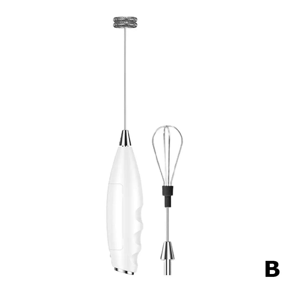 Wireless Electric Milk Frother — Handheld Battery-Powered Mixer for Coffee and Baking