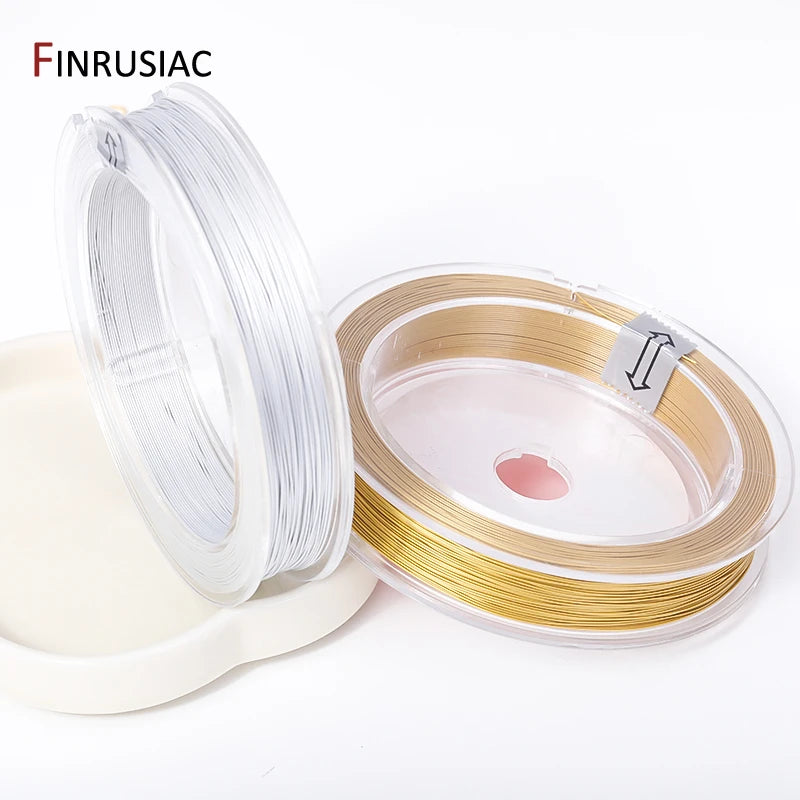 FINRUSIAC Stainless Steel Jewelry Wire — Gold and Silver Beading Cord