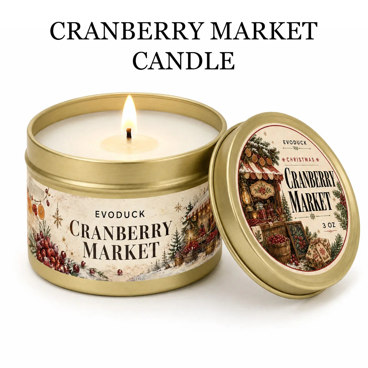 EVODUCK Cedar Amber Balsam Candle — Woodsy Pine Scented Holiday Gift
