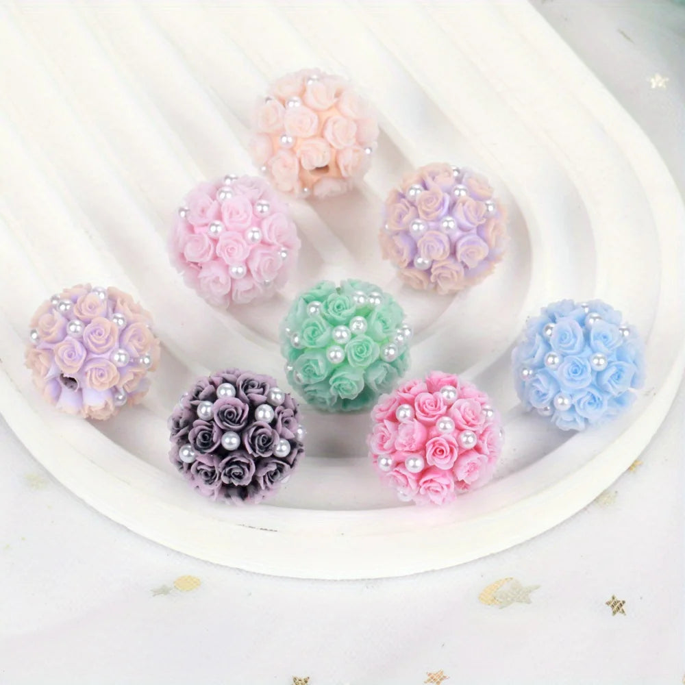 Multicolor Flower Rhinestone Clay Beads — 10pcs Jewelry Making Set