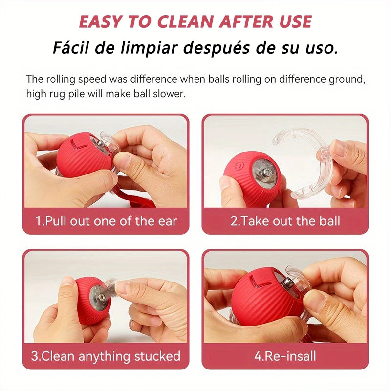 Smart Automatic Cat Toy — Self-Moving Interactive Ball with Tail