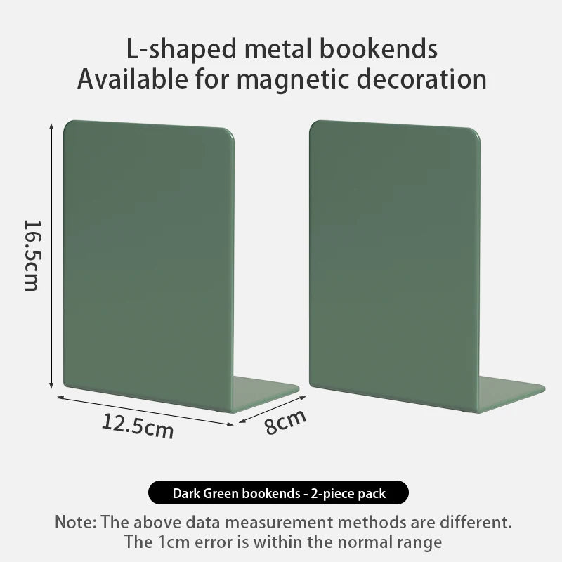 Metal Bookends — Heavy Duty Shelf Organizers for Home Office