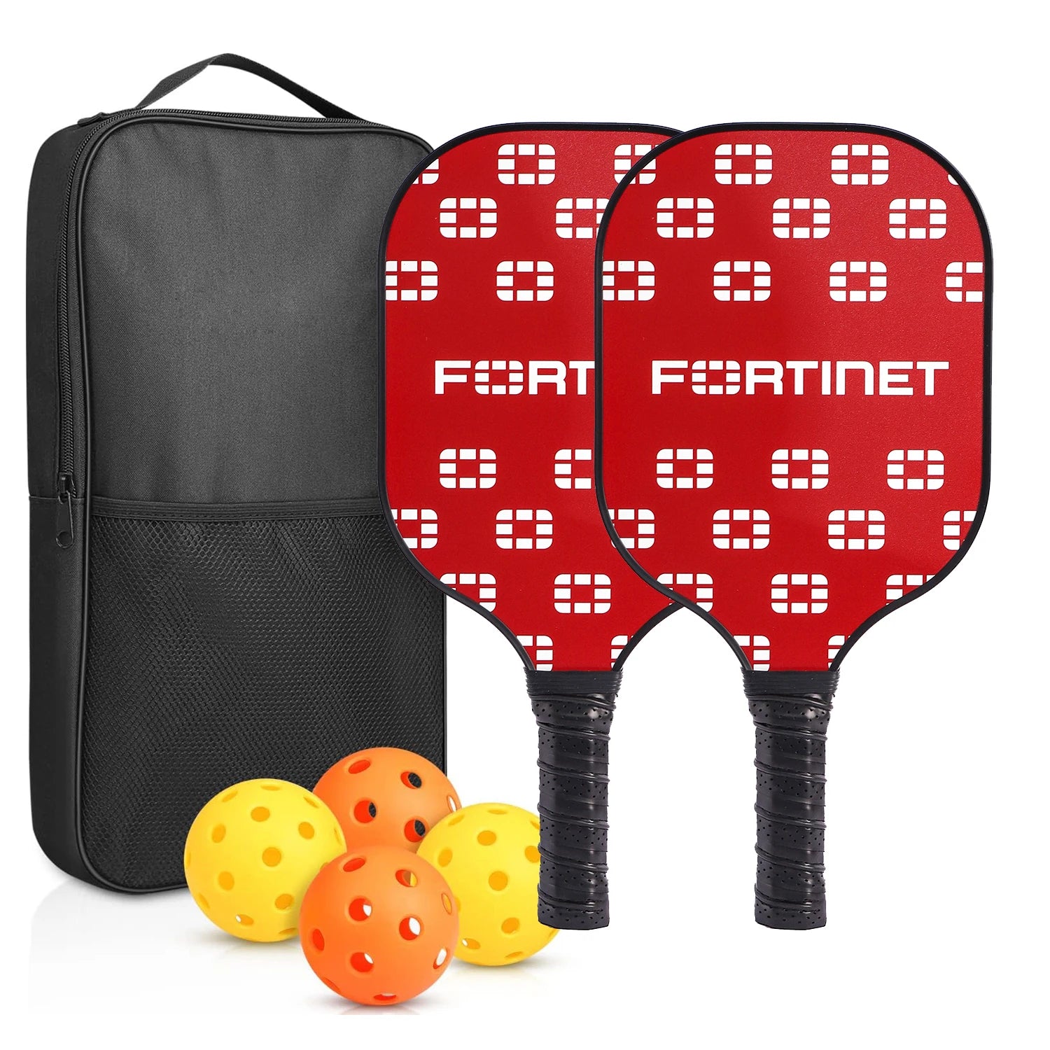 GojoyLiu Pickleball Paddle Set — Durable Fiberglass Rackets with 4 Balls