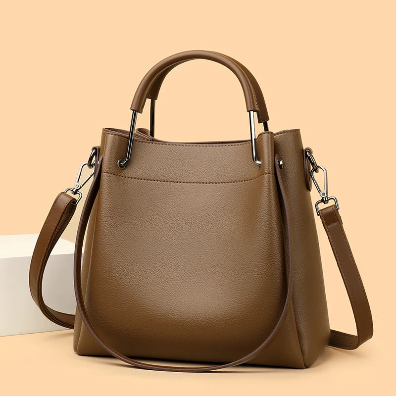 Women's PU Leather Tote Bag — Stylish Shoulder Bag for Daily Use